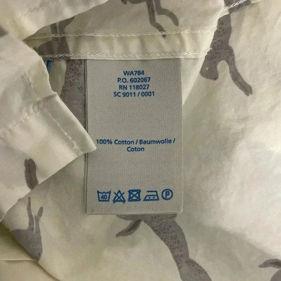 Boden Bunny Rabbit Print Classic Shirt Size 4P Petite Button Down Preppy Kitschy - Picture 5 of 6